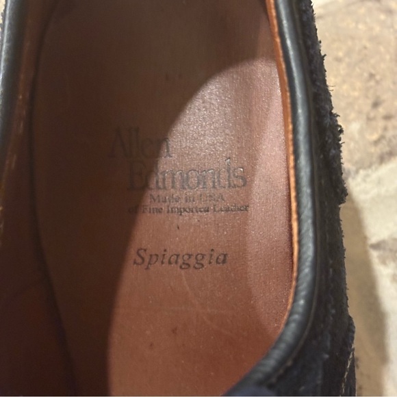 Allen Edmonds Wingtip Oxford Dress Shoes Navy Blue  Suede Size 10